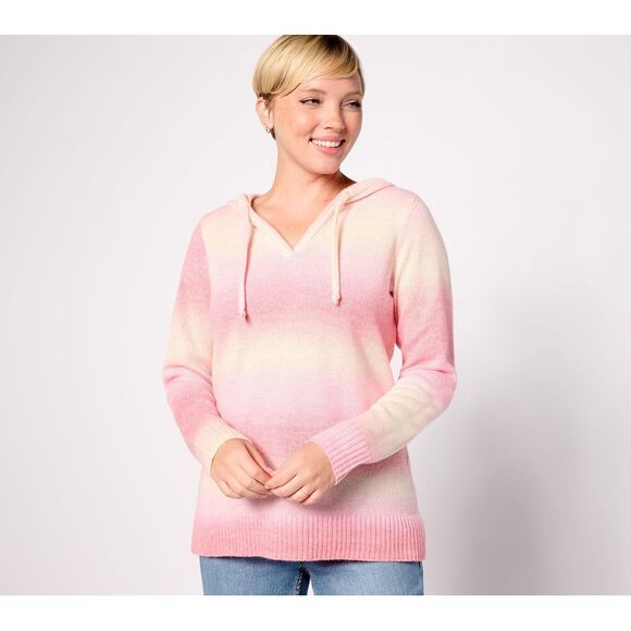 Belle by Kim Gravel Women's Top Plus Sz 2X Cotton Candy Space Dye Pink A627956 - Picture 1 of 4